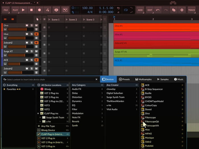 plugins clap bitwig