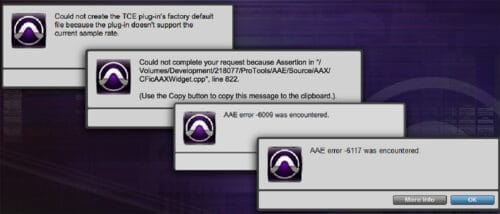 Error Protools AAE: solución a código AAE de ProTools - ACUSMATICA